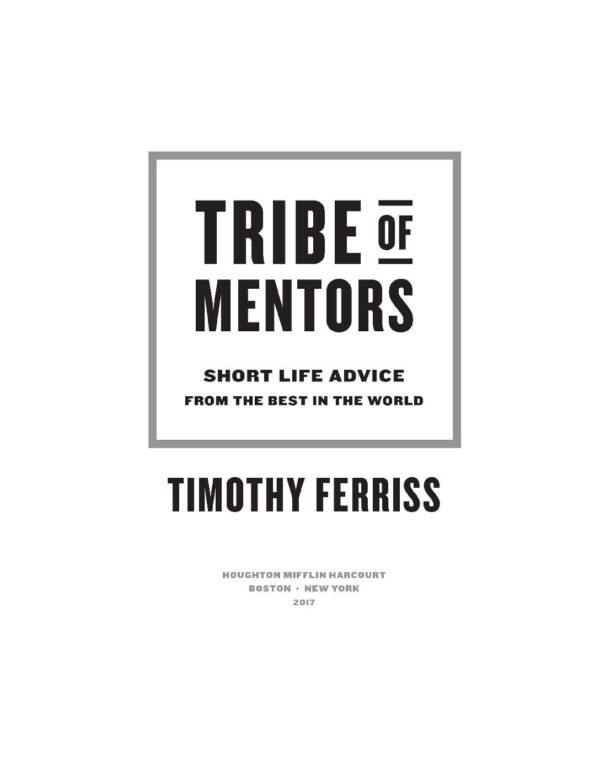 tribe of mentors 1