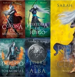 Pack Saga Trono de Cristal (7 Libros): Trono de Cristal + Corona de medianoche + Heredera de fuego + Reina de las sombras + Imperio de tormentas + Torre del Alba + Reino de cenizas de Sarah J. Maas