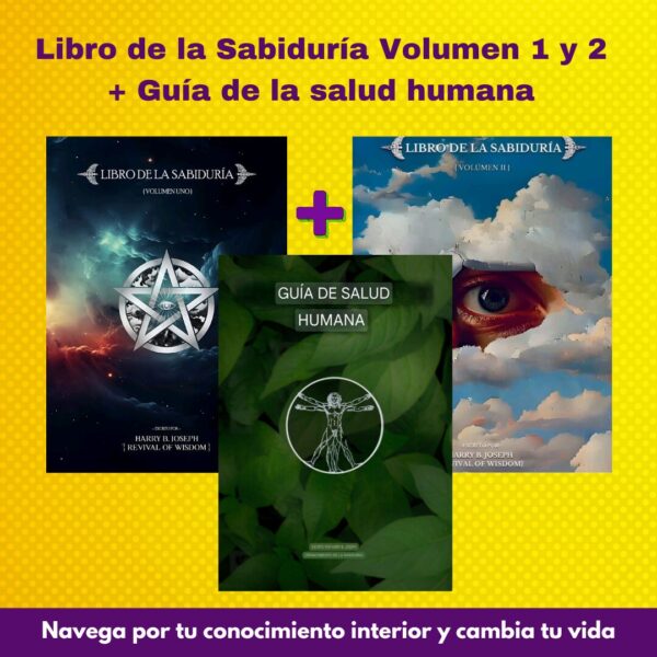 Pack 4 Libro de la Sabiduría Volumen 1 y 2 + Guía de Salud Humana de Harry B. Joseph